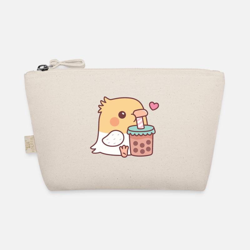 Cute Cockatiel Parrot Loves Drinking Bubble Tea Organic Pouch