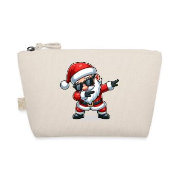 Weihnachtsmann mit Sonnenbrille Xmas Kostüm - Bio-Täschchen - Natur - Vorne