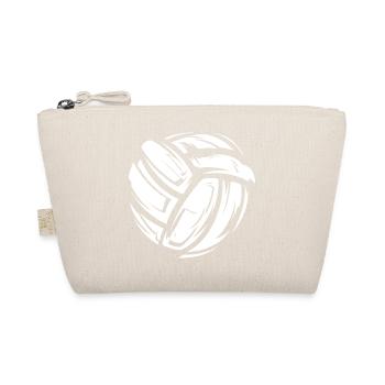 Volleyball Symbol Fabrics Material White Game Icon - Organic Pouch - nature - Front