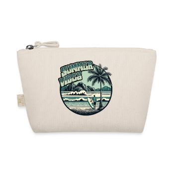 Retro Surfer Sommer Palmen Strand Sonne Urlaub - Bio-Täschchen - Natur - Vorne
