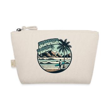 Retro Surfer Sommer Palmen Strand Sonne Urlaub - Bio-Täschchen - Natur - Vorne