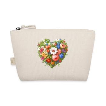 flower heart, flowers, floral, flower, retro, vintage - Organic Pouch - nature - Front