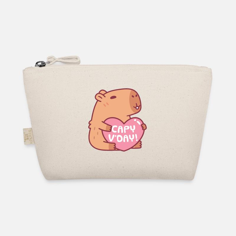 Mignon Capybara Capy Vday Saint Valentin Jeu de mots Trousse biologique