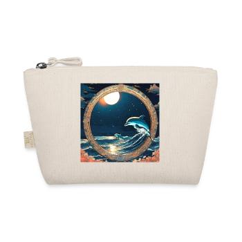 Dauphins, style anime, vague, nuit, cercle, or, peinture - Trousse biologique - nature - Devant