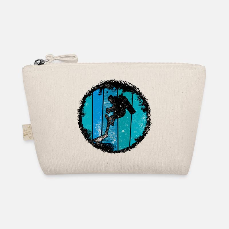 Blaue Gipfel-Silhouette - Bio-Täschchen - Natur