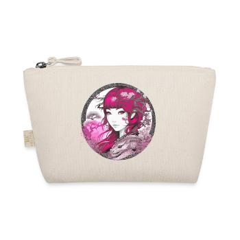 Anime,Asian,Flowers,Pink Hair,Vintage - Organic Pouch - nature - Front