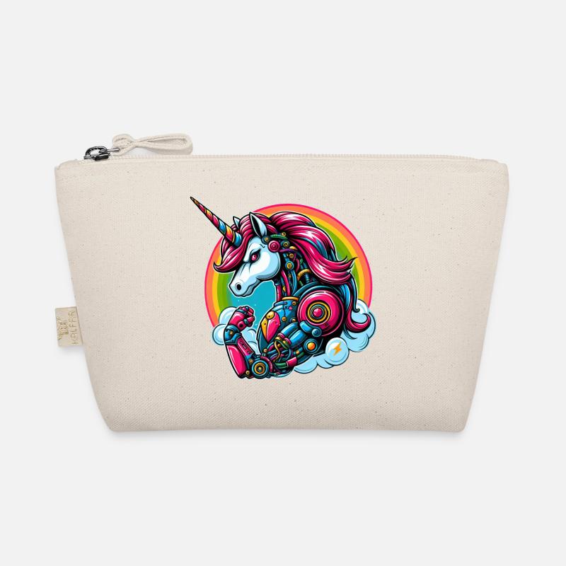 Einhorn Roboter Cyborg Regenbogen Science Fiction Bio-Täschchen