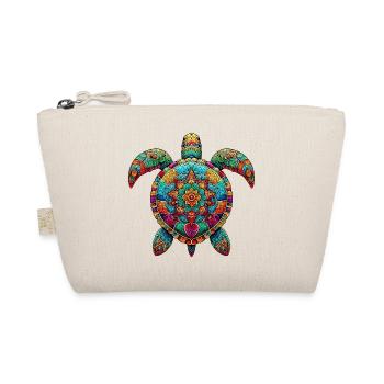 Sea turtle decorated with Mandalas - Organic Pouch - nature - Front