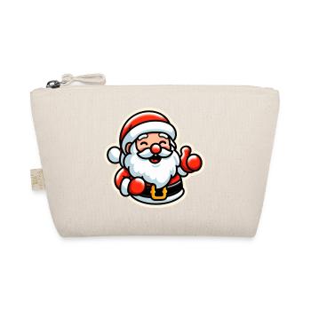 Fröhlicher Weihnachtsmann Daumenhoch - Bio-Täschchen - Natur - Vorne