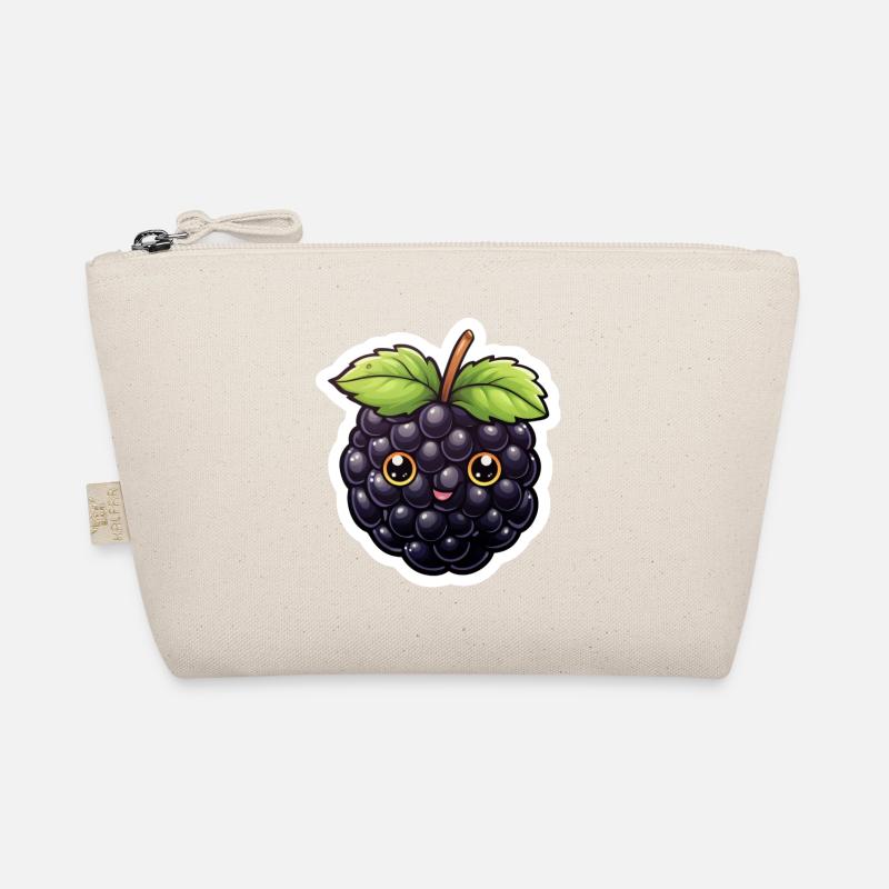 Süße Brombeere Illustration – Kawaii Stil Bio-Täschchen