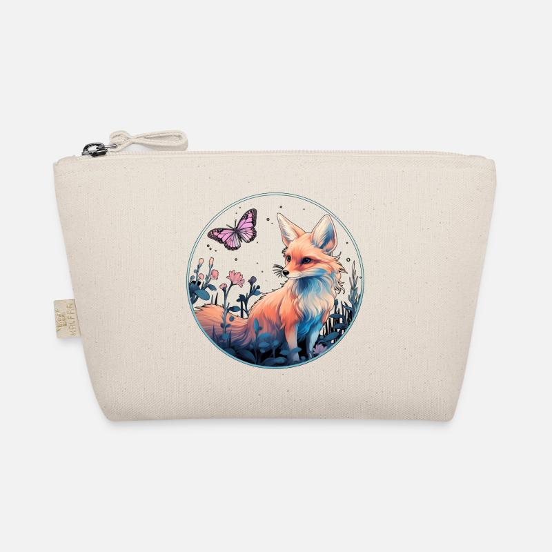 Fuchs mit Schmetterling - Bio-Täschchen - Natur