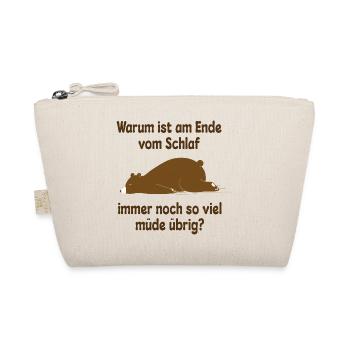 Müde schlafen Bär Lustiger Spruch - Bio-Täschchen - Natur - Vorne