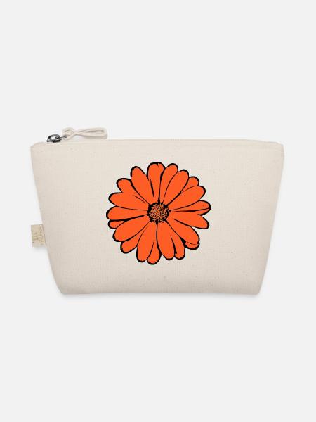 Blume orange Gesychenk Geburtstag - Bio-Täschchen - Natur