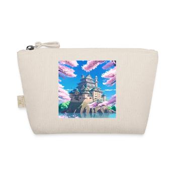Japanese Castle surrounded by Cherry Blossom Trees - Organic Pouch - nature - Front
