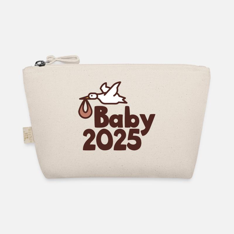 Storch Baby 2025 - Bio-Täschchen - Natur