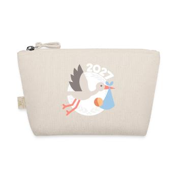 Storch mit Baby 2027 - Bio-Täschchen - Natur - Vorne