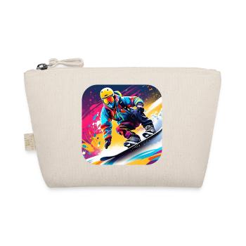 Cool snowboarder in colorful graffiti style - Organic Pouch - nature - Front