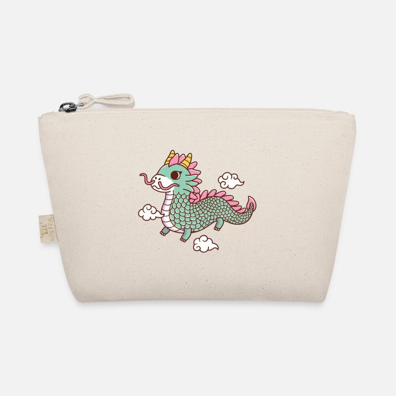 Green Dragon Flying Among Clouds Organic Pouch