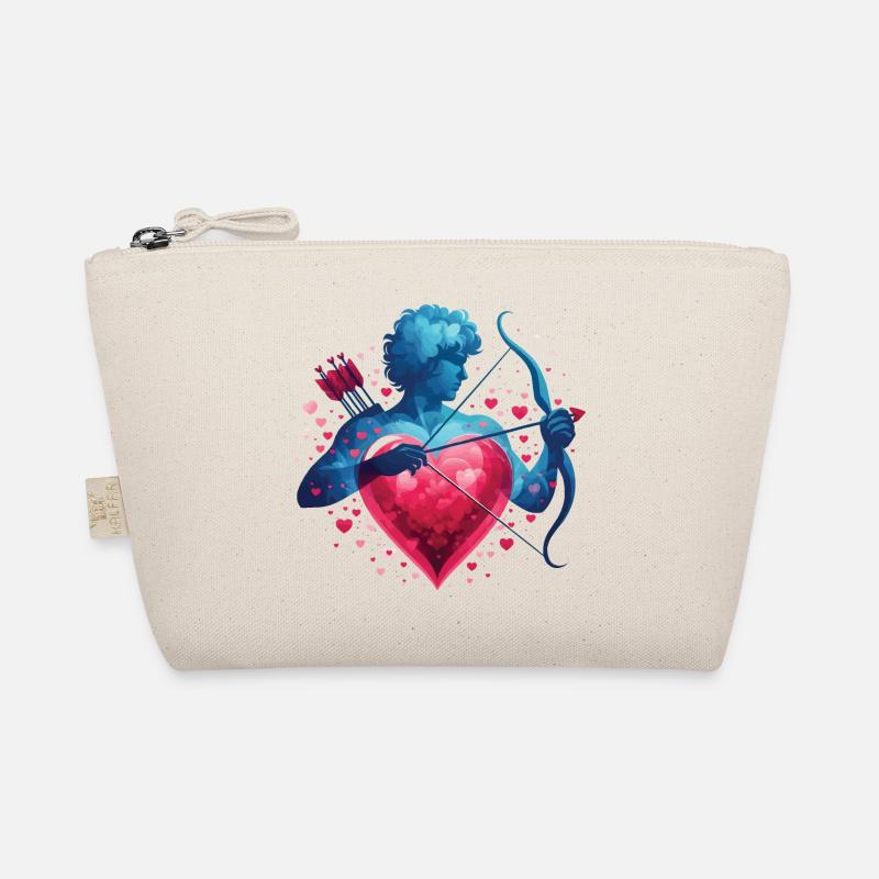 Mythischer Amor mit Herz und Schleife Bio-Täschchen