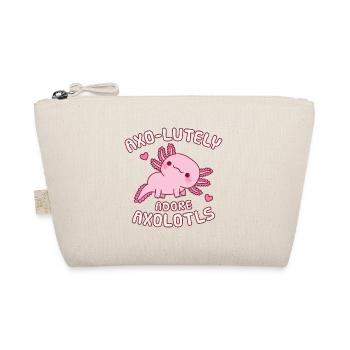 Cute Axolotl Axo-lutely Adore Axolotls Funny Pun - Organic Pouch - nature - Front