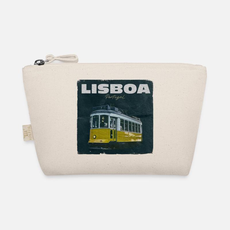 Lisbon Yellow Tram Retro Organic Pouch