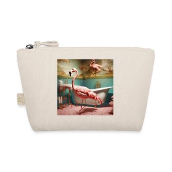 Flamant rose, rétro, flamant rose dans la salle de bain, vintage - Trousse biologique - nature - Devant