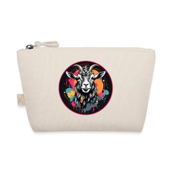 Colorful goat portrait billy goat - Organic Pouch - nature - Front