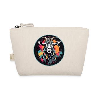 Colorful goat portrait billy goat - Organic Pouch - nature - Front