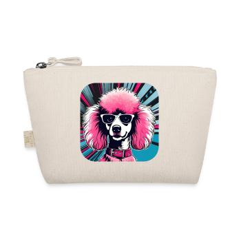 Caniche Pop Art rose mignon - Trousse biologique - nature - Devant
