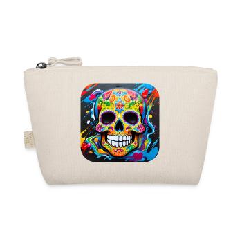 Dia de los Muertos Skull - Organic Pouch - nature - Front