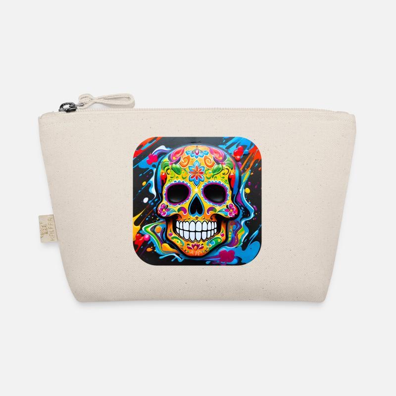 Dia de los Muertos Skull Organic Pouch