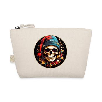 Crâne de Noël coloré avec chapeau de Père Noël - Trousse biologique - nature - Devant