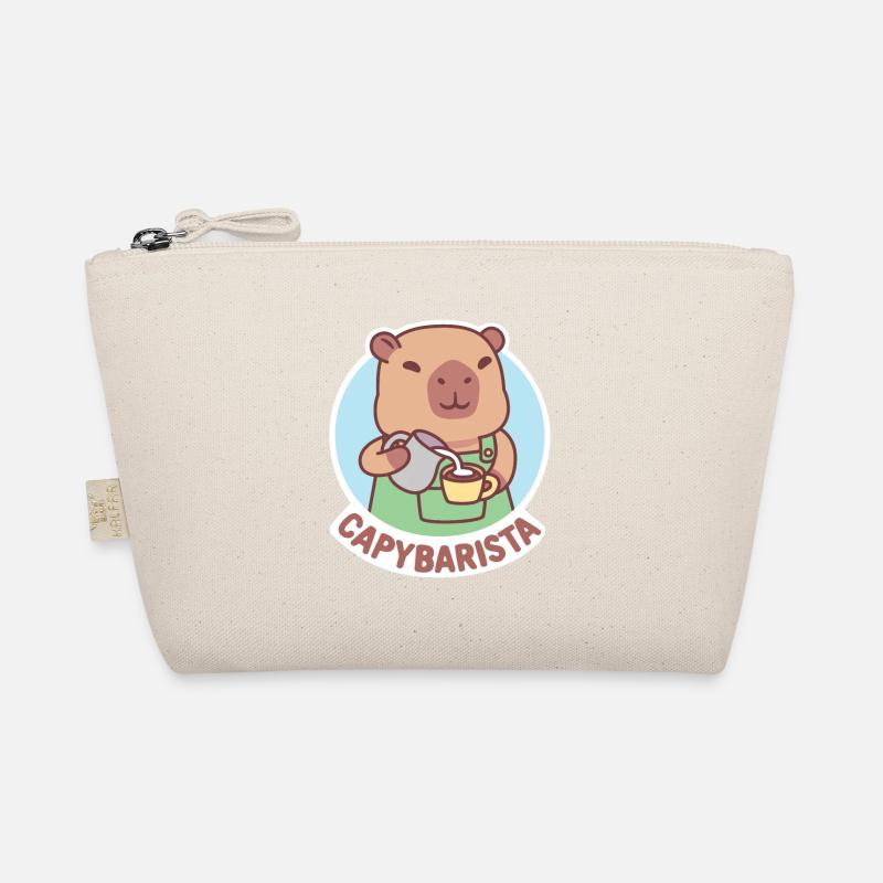 Mignon Capybara Barista Et Café Drôle Jeu De Mots Trousse biologique