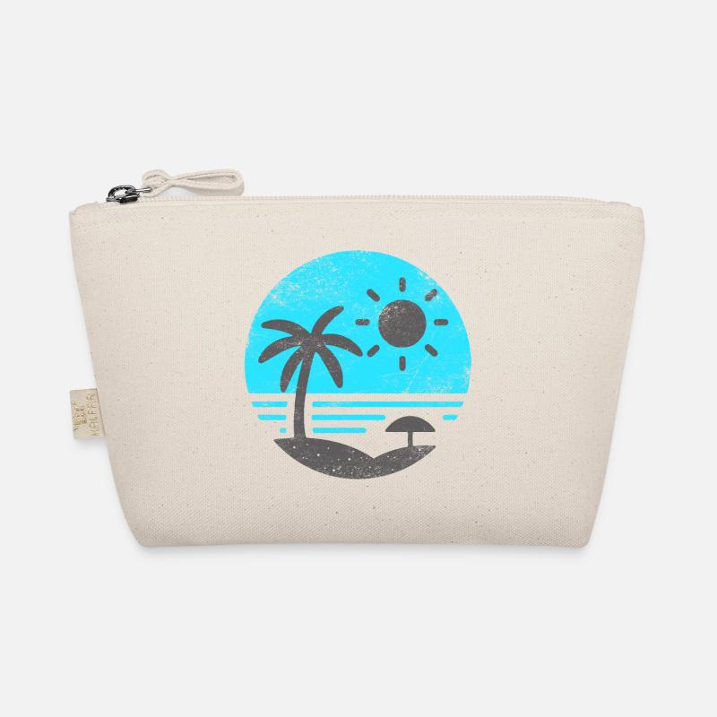 Vintage Plage Bleu Gris Trousse biologique
