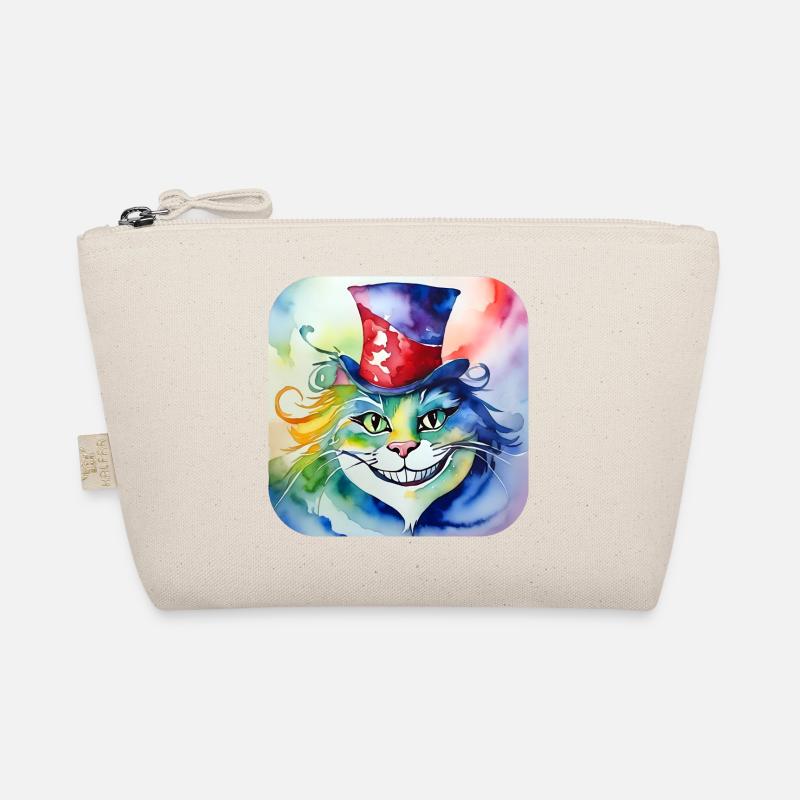 Cute crazy cat with hat Organic Pouch