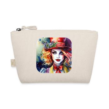Cool Harlequin Poker Gothic Girl - Organic Pouch - nature - Front