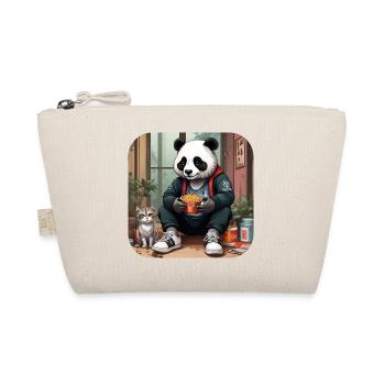 Cool Panda with Cat - Organic Pouch - nature - Front