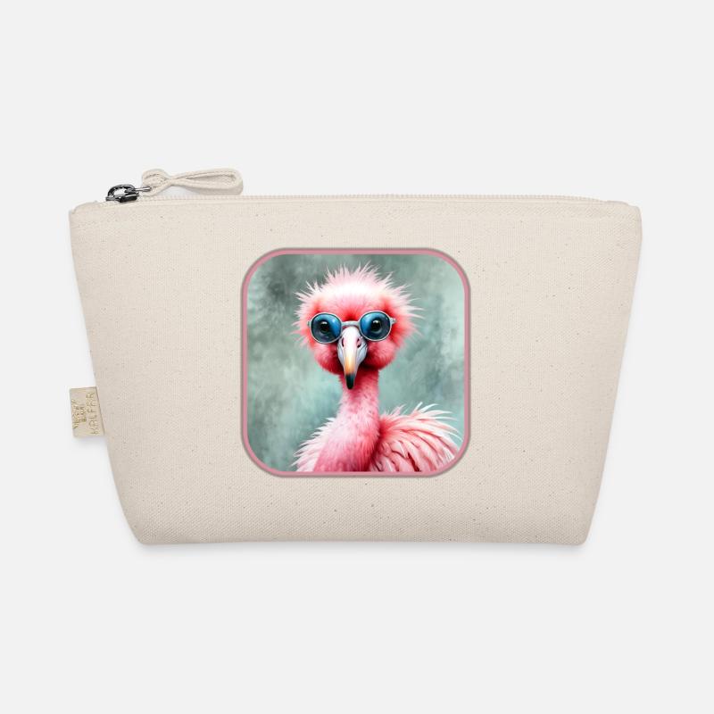 Flamant rose cool avec lunettes de soleil Trousse biologique