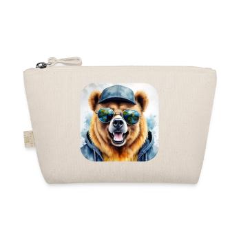Cool bear with sunglasses - Organic Pouch - nature - Front