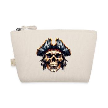 A cool, colorful skull with a pirate hat - Organic Pouch - nature - Front