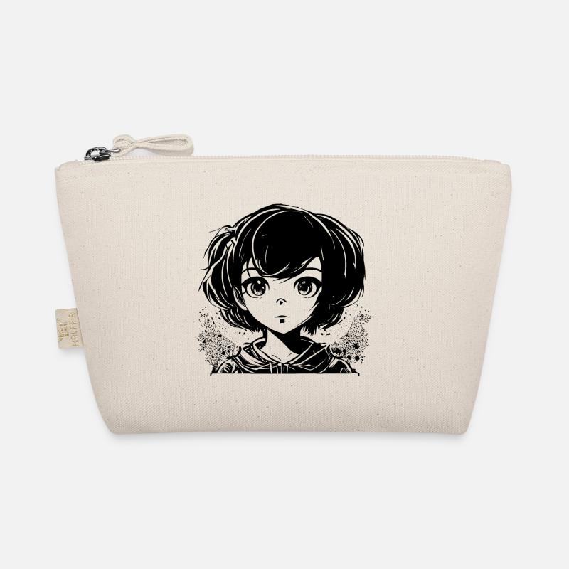 Manga Comic Mädchen mit großen Augen Bio-Täschchen