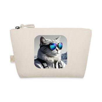 Coole Katze mit Sonnenbrille - Bio-Täschchen - Natur - Vorne