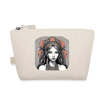 Cooles Gothic Punk Girl mit roten Rosen - Bio-Täschchen - Natur - Vorne