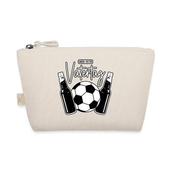 Unser erster Vatertag (Fußball Papa Sohn Baby) - Bio-Täschchen - Natur - Vorne