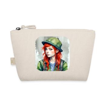 Cute Anime Girl With Red Hair Ireland - Organic Pouch - nature - Front