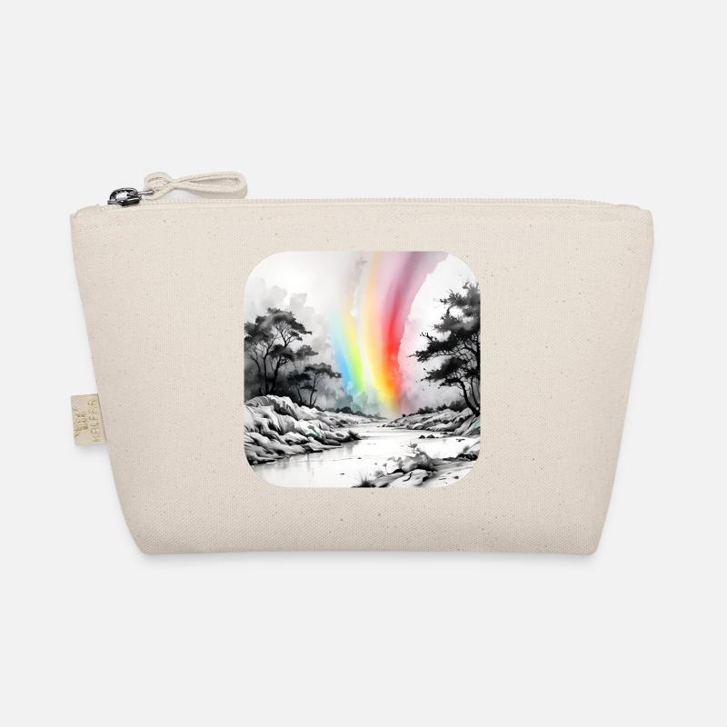 Landschaft mit Regenbogen Bio-Täschchen