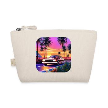 Cool car with palm trees in sunset - Organic Pouch - nature - Front