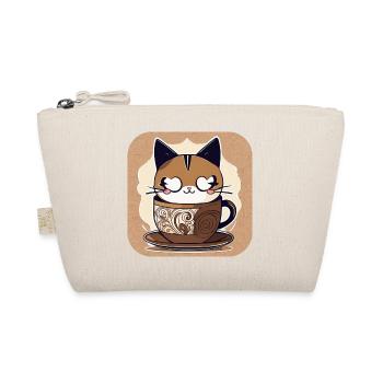 Cute Coffee Cat - Organic Pouch - nature - Front