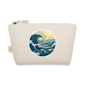 Japanese Wave – Vintage Hokusai Sea Style - Organic Pouch - nature - Front