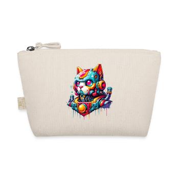 Cat designed as a robot in comic graffiti style - Organic Pouch - nature - Front
